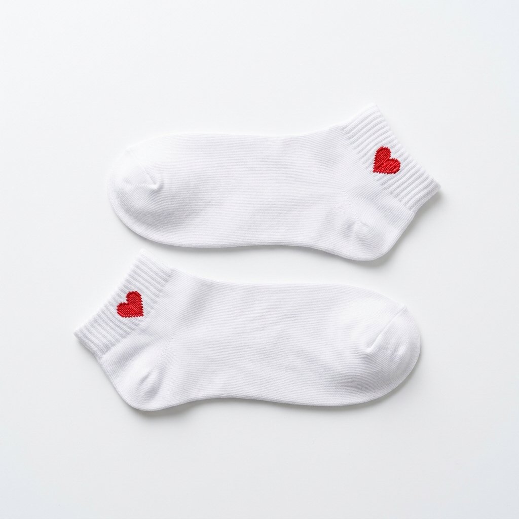 Miniso Embroidered Love Heart Socks